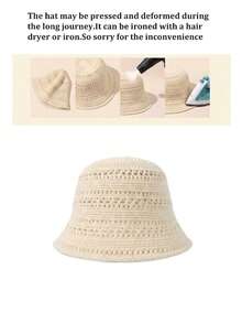 1/2/3/4pcs Women's Hollow Woven Bucket Hat, Bohemian Style Face-Flattering Beach Hat, Breathable Lightweight Summer Sun Protection Hat, Suitable For Travel Beach Vacation - Multicolor - View 3