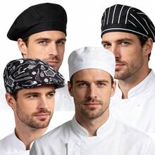 Adjustable Classic Chef Hat, Pleated Chef Hat, Unisex Breathable Tall Chef Hat, Suitable For Cafe, Restaurant, Kitchen - 1Pc - View 1