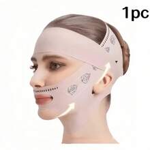 Lifting & Firming Sleep V-Face Bandage, Relaxing Lift, Double Chin Tightening, Face Slimming Massager, Unisex, Chin Shaping, Adjustable Face Mask, Reusable, Breathable Seamless V-Shape Design, Suitable For Sleep, Fitness And Yoga, Face Masks - Multicolor - View 9
