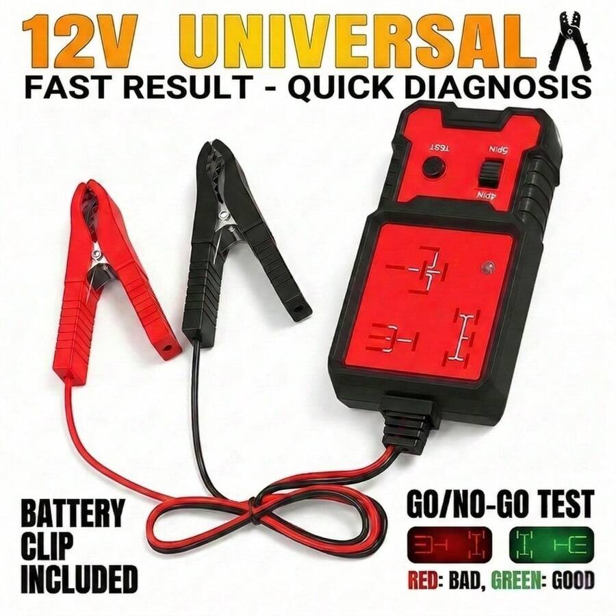 Automotive Check Tool Car Electrical Testing Accessory With Battery Clips Testers For Electrician Test Equipment Test Light Automotive Automotive Test Tools And Equipment With Most 12V Vehicle Relays Quick And Easy - Black - View 1