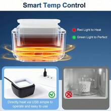 3-In-1 Mini USB Heated Wax Warmer For Eyebrow, Ear, Face, Bikini, Underarm, Easy Compact Grooming At Home Or Travel - 白色 - 查看 4