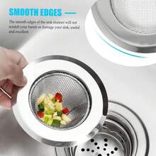 2/5pcs Kitchen Sink Accessories Anti-Clogging Drain Strainer, Kitchen Sink Filter Mesh, Garbage Filter, Sink Basin Filter, Drain Basket, Floor Drain Hair Catcher, Sink Basin Drain Hole Cover Plug - Silvery - View 7