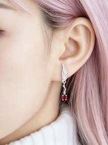 1pc Sweet Cool Unique Dark Style Angel Wings Titanium Alloy Bar Ear Cartilage Piercing Stud - Angel Wing Stud Earrings - View 16
