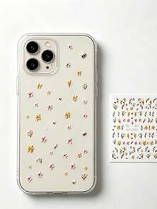 1 Set Light Pink Floral Branch & Colorful Flower Decorative Stickers, Suitable For Phone, Camera, Instant Camera, Hair Dryer, Water Cup, Computer, Napkin Box And Other Object Surfaces, Free To Paste And Decorate, Create Personalized Appearance, Easy To Operate, Suitable For Various Hard Flat Surface Decoration And Modification - Sticker - View 6