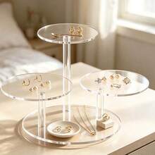 Multi-Layer Round Acrylic Display Stand, Detachable Tiered Trays, Suitable For Wedding, Birthday Party Jewelry Display, Desktop Storage Organizer - Multicolor - View 4