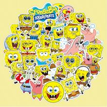 50 buah Stiker SpongeBob SquarePants, Stiker Karakter Kartun Anime SpongeBob, Patrick Star, Squidward, Eugene H. Krabs, Cocok untuk Koper, Laptop, Buku Catatan dan Buku Harian, PVC Tahan Air - MultiWarna - View 1