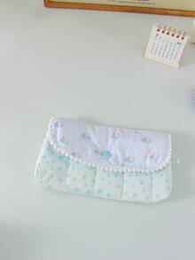 1 buah Tas Kosmetik Kartun Lucu Berbahan Quilted, Kapasitas Besar, Kantong Makeup dengan Dekorasi Pita Manis, Organizer Perlengkapan Mandi Portabel untuk Perjalanan & Penggunaan Sehari-hari, Kotak Pensil Feminin - MultiWarna - View 15
