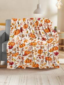 Minimalist & Elegant Floral Print Pattern, Outdoor Camping Leisure Blanket, Soft & Comfortable 280gsm Fleece Blanket, Multi-Purpose Blanket For Sofa, Bed, Home, Picnic, Travel, All Seasons, Modern Style, Polyester, Machine Washable - Multicolor - View 3