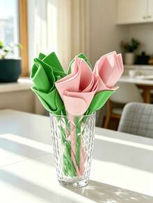 2/4/8pcs Tulip Shaped Napkin Holder, Flower Style Napkin Stand, Creative Tabletop Napkin Decor - View 3