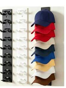 2 Packs Baseball Cap Organizer Adhesive Wall-Mounted Hat Rack Storage Shelf,Baseball Cap Storage Rack, Wall-Mounted Hat Holder, Hat Rack Organizer Easy Installation Suitable Closet Doors Bedrooms, Hat Hanger Organizer Hat Hanging Display Rack - Multicolor - View 4