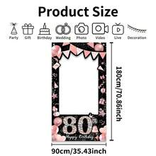 AFYPRTY 1pc Black & Pink Diamond Birthday Photo Booth Backdrop Frame Wall, Polyester Fabric, Birthday Party Selfie Photo Prop Decoration, Suitable For 18, 21, 30, 40, 50, 60, 70, 80, 90th Birthday Party Decor - Rose Gold - View 17