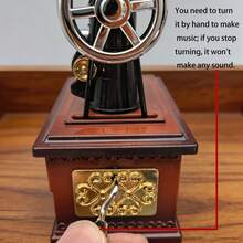 Christmas Exquisite Desktop Ornament Fashion Gift Hand-Crank Desktop Sewing Machine Music Box - Hand-Crank Handle Plays Music - Sewing Machine Hand-crank Music Box - View 4