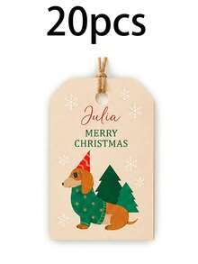 Custom Christmas Gift Tags, Festive Personalized Name Gift Cards For Holiday Wrapping, Customized Name Present Labels, Customizable Xmas Party Favor Tags, Pet Style, Secret Santa Gift, Stocking Stuffer, Merry Christmas, Christmas Ornaments, Family - Style a - View 19