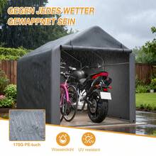 Geräteschuppen 190x170x200cm, Fahrradgarage, Geräteschuppen, Garagenzelt, Gartenhaus Lagerzelt Fahrradschuppen Werkzeugzelt Lagergarage, Dunkelgrau - 160x220x165 cm -nEW W5228P410888 - View 4