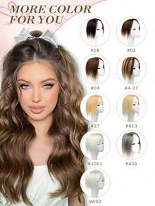 Penutup Rambut Jepit Tak Terlihat dengan Poni, Fiksasi Aman Multi-Jepit, Ringan, Penambah Volume Tanpa Sambungan, Tampilan Alami, Cocok untuk Perjalanan Sehari-hari, Pesta, Pernikahan, dan Acara Lainnya, Aksesori Rambut Dewasa yang Elegan dan Percaya Diri - MultiWarna - View 2