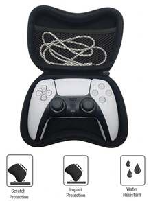 Compatible With PlayStation 5, Water Transfer Printing Design Controller Protective Case, Joystick Caps, Storage Bag Set Available, Anti-Slip Anti-Scratch Anti-Sweat Enhanced Gaming Control Feel, Large Opening Design At The Bottom - Water Transfer Red - View 3