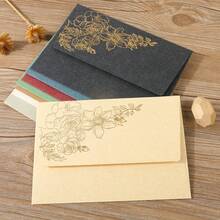 European Vintage Thickened Envelopes, Gold Foil Stamping, Special Paper Lining, Wholesale Creative Exquisite Invitation Card Storage Envelopes - Gold Foil Stamping - View 5