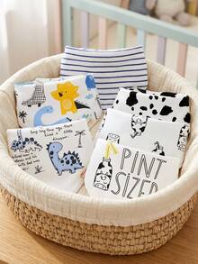 momscare 6pcs/7pcs Baby Bibs, Soft Absorbent Baby Drool Cloths, Suitable For Daily Use - Cute Animal Design Exquisite Embroidered Baby Triangle Bibs - Multicolor - View 8