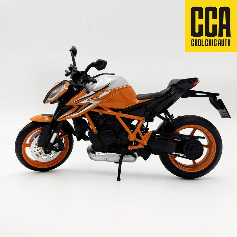 C C A 1:12 1290 合金仿真摩托車模型,可直立站立,把手可旋轉,後輪懸吊,適合男孩女孩的動手能力與認知發展玩具,萬聖節、聖誕節、生日禮物 - 彩色 - 查看 1