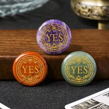 1pc Natural Crystal Yes No Decision Stone, Both Sides Engraved Choice Stone, Quick Divination Stone To Reduce Inner Conflict, Two Option Meditation - Decision Stone - View 11