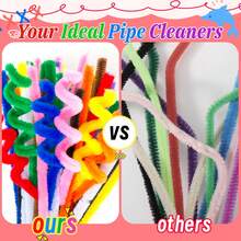 400 Pipe Cleaners& Video Tutorial - Ultimate Chenille Stem Craft Kit | DIY Bundle For Flowers & Creative Projects, Perfect For Parties, DIY Activities,Handmade Craft Gift For Valentine's Day, Christmas - Solid Color - View 12