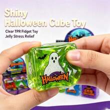 1 Peça Brinquedo Macio Estético de Cubo de Halloween, Formato Quadrado Criativo, Brinquedo de Alívio de Estresse com Rebote Lento ASMR Elástico, Decoração de Mesa Inovadora, Favorito de Festa de Feriado Fofo, Adequado para Colecionadores Adolescentes, Enviado Aleatoriamente - Multicolorido - Visão 4