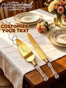A6 Pizza Cutter & Server Set - Customizable Name Pizza Cutter & Server, Personalized Wedding Cake Knife & Server Set, Custom Crystal Handle Pizza Cutter & Server, Customizable Text Cake Server, Birthday Gift, Home Gift, Men, Women - Multicolor - View 6