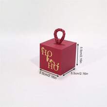 34/68/106pcs Christmas Cube Gift Boxes With Rope Loop Handle, Red Green White And Kraft Paper Favor Boxes, Mini Holiday Gift Packaging For Cookies, Candy, Small Gifts, Christmas Tree Decorations, Party Favors, Includes Christmas Stickers - Multicolor - View 5