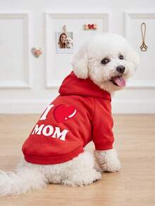 LUCKIE PAL 1件 I Love Dad, Mom 印花寵物衛衣，防跳蚤、減少掉毛、保暖透氣，適用於貓狗，室內外皆可 - 彩色 - 查看 8