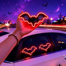 2026 Halloween New Bat Solar Powered Car Atmosphere Light Designed For Women Car Owners. Features 3.7V+300mAh Battery, Bat-Shaped Neon Light Window Decoration And Automatic Sensing Design. Provides 5 Lighting Modes, Creating Romantic Car Interior Decor For Couples And Women Drivers. Perfect Gift For Female Friends, Mother's Day And Wedding Season. - A - View 3