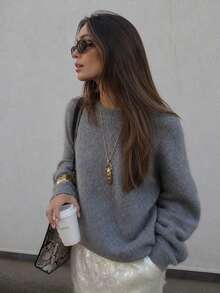 Women's Grey Premium Sweater 2026 New Autumn/Winter - Grey - View 1