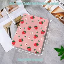 Strawberry Flower Pattern Tablet Protective Case, Tri-Fold High Transparency Acrylic With Pen Slot Protective Case. Tablet Protective Case Features: Tri-Fold Stand Design, Smart Sleep/Wake, Full Protection, Skin-Friendly Frame Material, Airbag Shockproof Frame, Multi-Angle Stand, Built-In Pen Slot, Precise Cutouts, Lightweight And Portable. Compatible With IPad Mini4/5 (7.9 Inch), Mini6/7 (8.3 Inch); Air1/2/3, IPad5/6/8 Generation (9.7 Inch); IPad2019-2021, Pro10.5, Air3 Universal - Multicolor - View 9