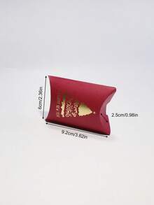 5pcs Festive Christmas And New Year Favor Boxes, Elegant Curved Pillow Packaging With Metallic Gold Lettering, Easy Assembly Small Gift Boxes For Winter Parties, Family Celebrations, Table Decorations And Seasonal Surprise Gifts - 9.2 X 6 X 2.5 cm - View 8