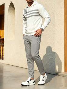 Men's Business Printed Hoodie & Pants Set - Multicolor - View 2
