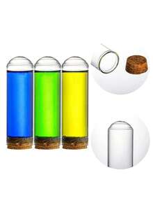 5pcs Glass Test Tubes With Cork Stoppers, Transparent Round Bottom Glass Test Tubes, Suitable For Bath Salts, Candy Storage, Science Lab, Party, Plants, Gifts And Storage Bottles, Wedding Decoration Party Favors Best Gifts, Birthday, Graduation - Multicolor - View 3