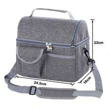 Tas Bekal Makan Siang Terisolasi Unisex, Tas Bekal Makan Siang Genggam Anti Bocor yang Dapat Digunakan Kembali dan Menjaga Suhu Dingin, Dilengkapi Tali Bahu yang Dapat Diatur, Tas Penyimpanan Wadah Bekal Makan Siang Portabel, Cocok untuk Kerja, Kantor, Piknik, dan Perjalanan - MultiWarna - View 4