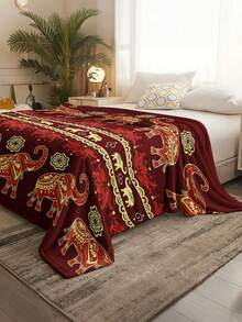 1pc Modern Minimalist Soft Comfortable Blanket, Animal Floral Pattern, Multi-Purpose Throw For Sofa, Bed, Outdoor Camping, Leisure, Suitable For Home, Picnic, Travel, All Seasons, Gift For Family And Friends - Multicolor - View 5