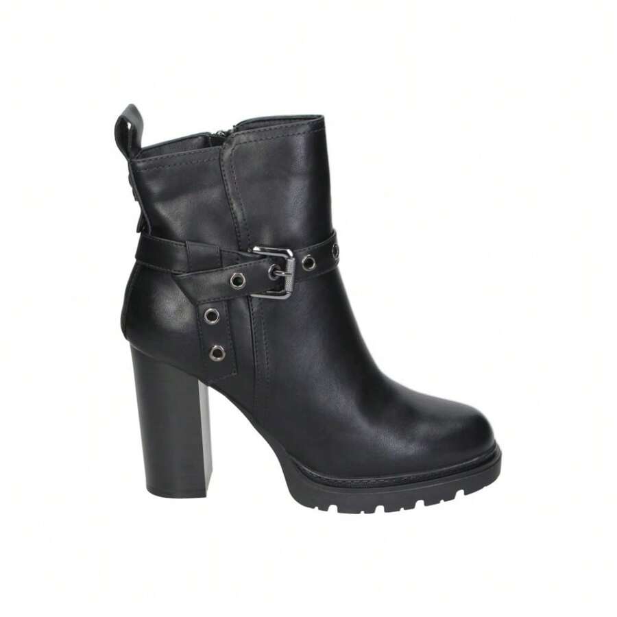 REFRESH | Women's Refresh Heeled Boots – Stylish Black Boots With Buckle Detail – Side Zipper Boots – High Heel With Platform – Model 176062 - 黑色 - 查看 1
