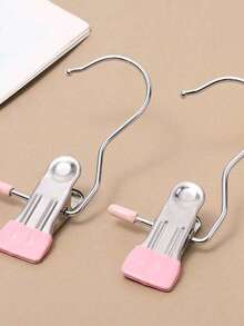 1pc Multi-Functional Stainless Steel Clothes Clips, Heavy-Duty Hanger Hooks, Non-Slip Clips, Suitable For Drying Pants And Skirts, Space-Saving, Ideal For Bedrooms, Closets, Dorms, And Laundry Rooms - Multicolor - View 15