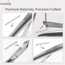LUSLUKING Professional Nail Nipper For Ingrown Nails, Sharp Stainless Steel Cuticle Cutter, Heavy Duty Toenail Clippers With Non-Slip Ergonomic Handle, Manicure & Pedicure Tool For Home Salon Use - Multicolor - View 5