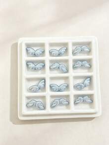 10pcs Multi-Color Pearlescent Angel Wing Shaped Acrylic Beads, Straight Hole Transparent Beads, DIY Bracelet Earring Jewelry Handmade Accessories - 10pcs-angel Wings - View 9