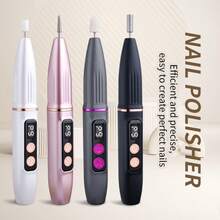 Rechargeable Electric Nail File, Professional Portable Acrylic, Gel Nail And Polishing Nail File, Wireless Design, Perfect Gift For Women, Battery Capacity: 300mAh - Multicolor - View 1