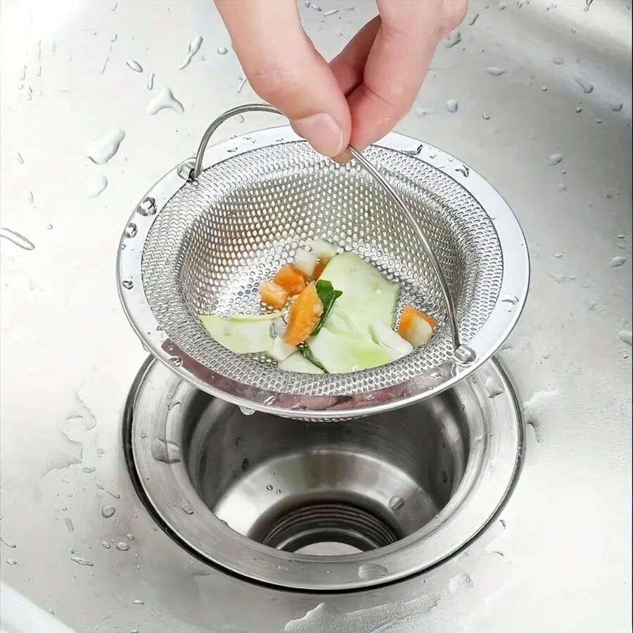 Stainless Steel Kitchen Sink Strainer, Fits Most Sink Drains, Food Collector Kitchen Accessory, Suitable For Valentine's Day, Wedding, Birthday, Kitchen