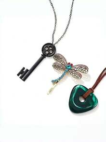 3pcs Set Exquisite Fashion Unique Interesting Multi-Function Coral Color Cosplay Necklace Gift Suitable For Women, Men And Movie Fans - Multicolor - View 4