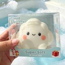 1pc White Glow-In-The-Dark Cute Cloud DIY Slow Rebound Squeeze Toy Stress Relief - Multicolor - View 4