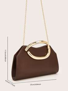 Women's Clutch Bag, High-End Handbag, Banquet Wedding Dress Matching Crossbody Clutch - Brown - View 9