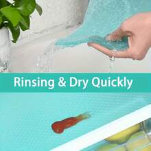 10 Pcs Blue EVA Refrigerator Shelf Liner, Washable And Easy To Clean, Suitable For Freezer Shelves, Cabinets, And Kitchen Protection Mats - 29*45 cm + 11.42*17.72 Inches - View 12