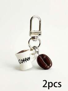 Realistic Coffee Bean Cup Keychain, DIY Keychain Accessory, Coffee Lover, Backpack/Wallet Pendant, Barista, Car Key Accessory, Holiday, Birthday, Gift - Multicolor - View 15