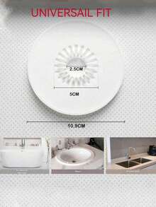 1pc Universal 2-In-1 Kitchen Sink Drain Stopper With Premium Silicone Filter, Anti-Clogging Pop-Up Drain Plug, Hair Catcher For Bathtub, Shower And Sink - Multicolor - View 3