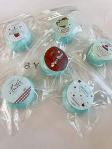 1/5 Pcs Cute Mint Green Fluid Squishy Ball, Soft Aesthetic Stress Relief Fidget Toy For Kids & Adults, Random Cute Sticker Design - Multicolor - View 5
